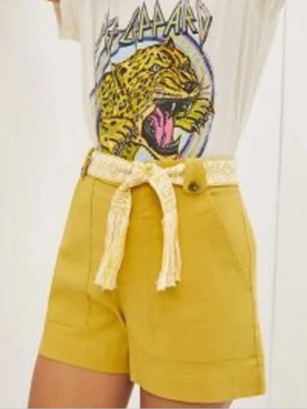 Anthropologie Maeve Elena High-Rise Yellow Shorts Sz 0